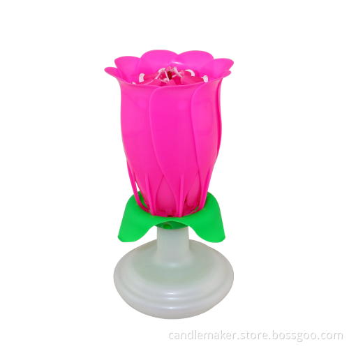 Rose firework rotating Flower Musical Birthday Party Candle